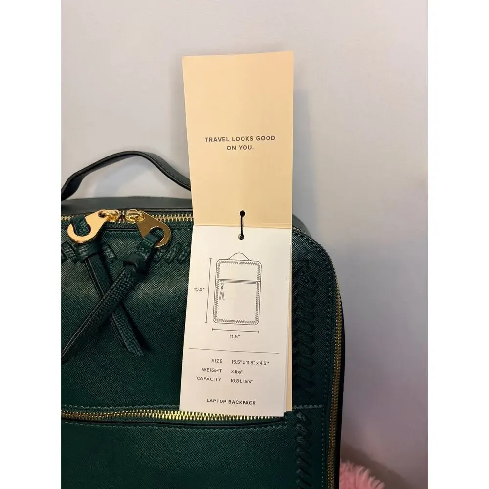 Calpak 15 inch Laptop Backpack in Emerald. NWT.